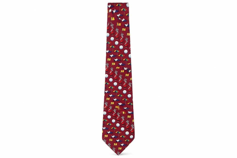 Mens Magnificent Mouchairs Red Geometric 100% Silk Slim Tie