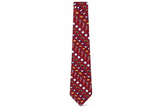 Mens Magnificent Mouchairs Red Geometric 100% Silk Slim Tie