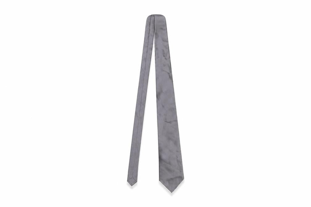Mens Milano Uomo Grey  100% Silk Pointed Tie