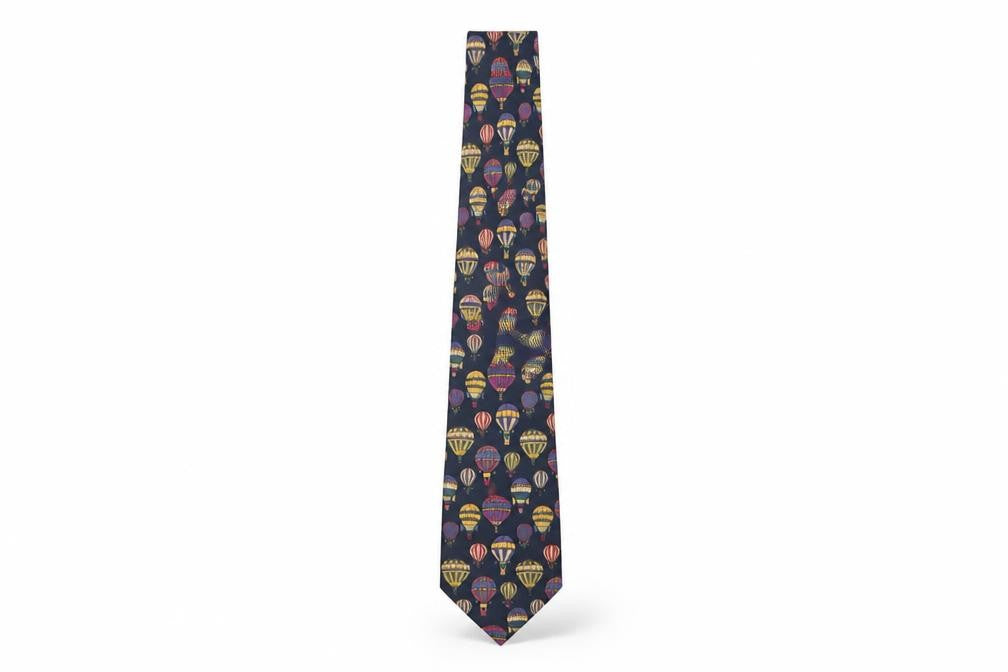 Mens James Meade Blue Animal Print 100% Silk Designer Tie