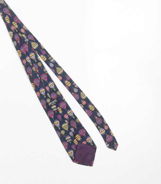 Mens James Meade Blue Animal Print 100% Silk Designer Tie