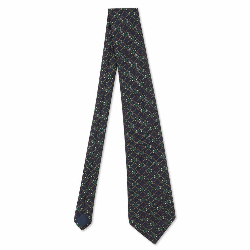 Mens Bardolino Blue Geometric 100% Silk Designer Tie