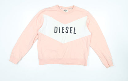 Womens UK Size M Diesel Pink Pullover Sweatshirt