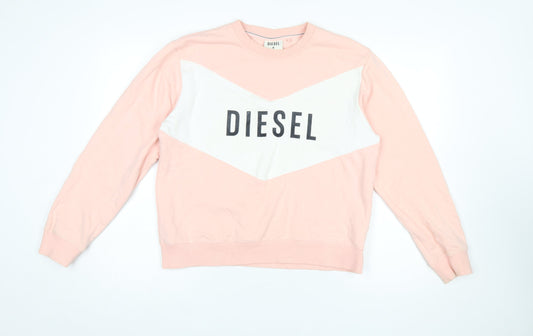 Womens UK Size M Diesel Pink Pullover Sweatshirt