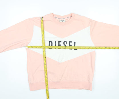 Womens UK Size M Diesel Pink Pullover Sweatshirt