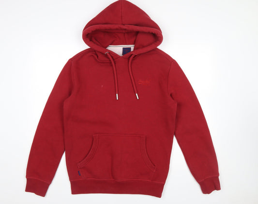 Mens UK Size S Superdry Red Pullover Hoodie