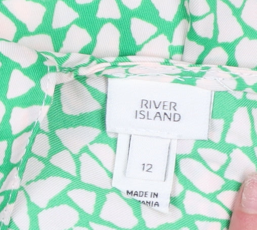 Womens UK Size 12 River Island Green Camisole Blouse