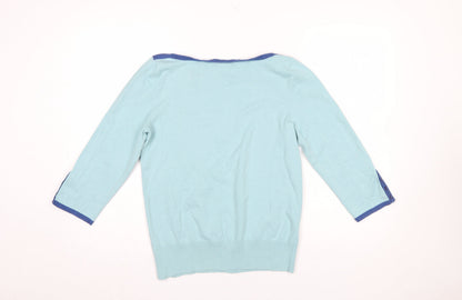 Womens UK Size 12 Maine New England Blue Pullover Jumper