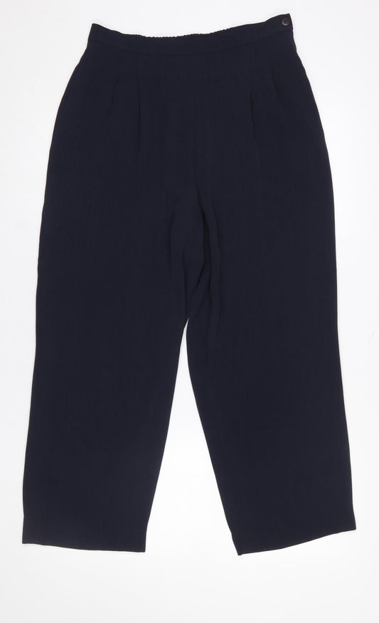 Womens UK Size 14 Windsmoor Regular Fit Cropped Blue Trousers