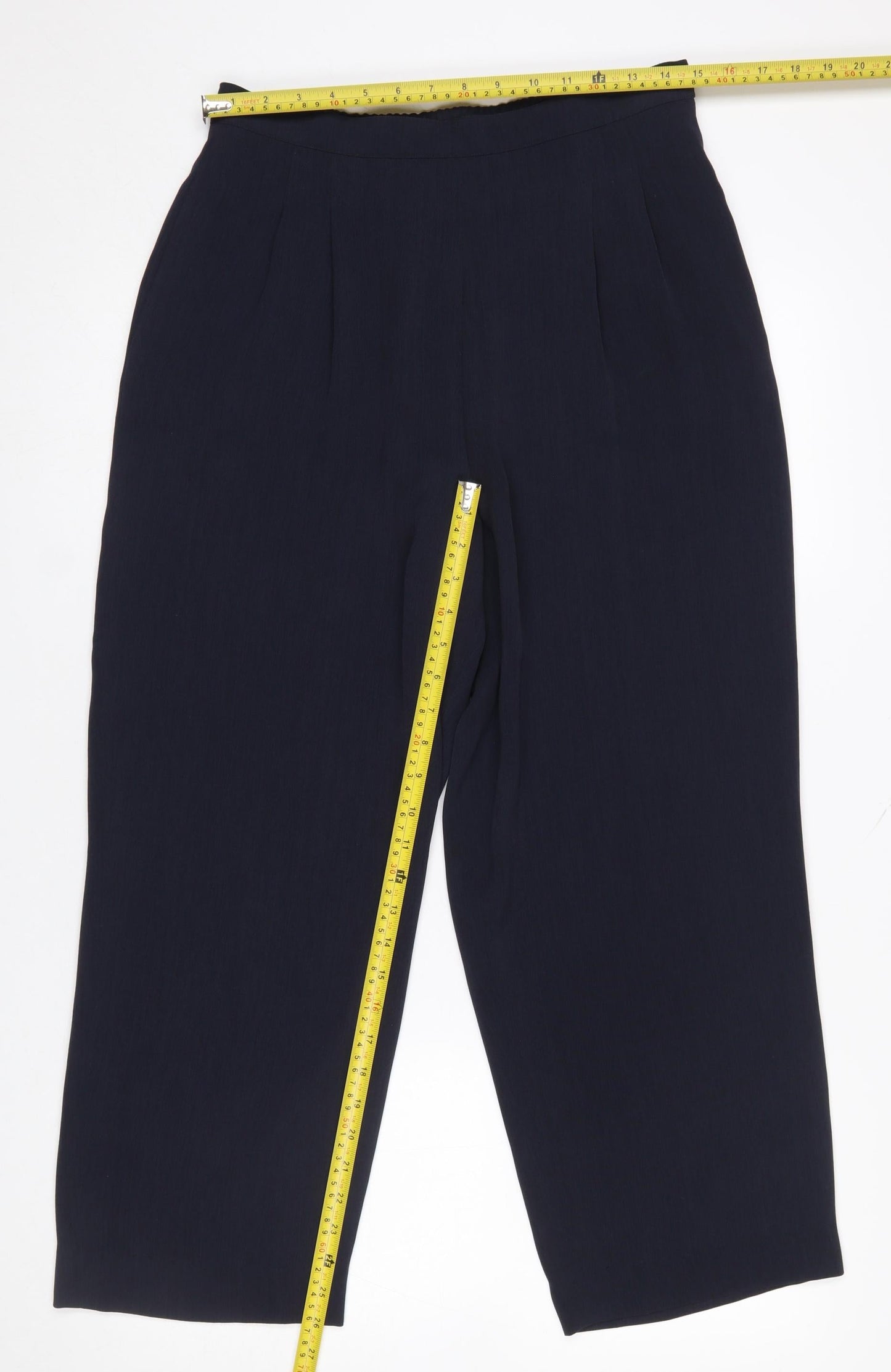 Womens UK Size 14 Windsmoor Regular Fit Cropped Blue Trousers