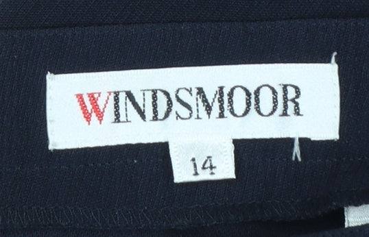 Womens UK Size 14 Windsmoor Regular Fit Cropped Blue Trousers