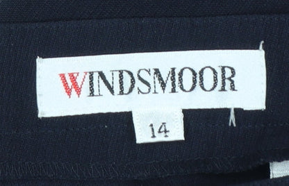 Womens UK Size 14 Windsmoor Regular Fit Cropped Blue Trousers