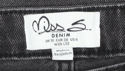 Womens UK Size 10 Miss S Regular Fit Straight Grey Jeans