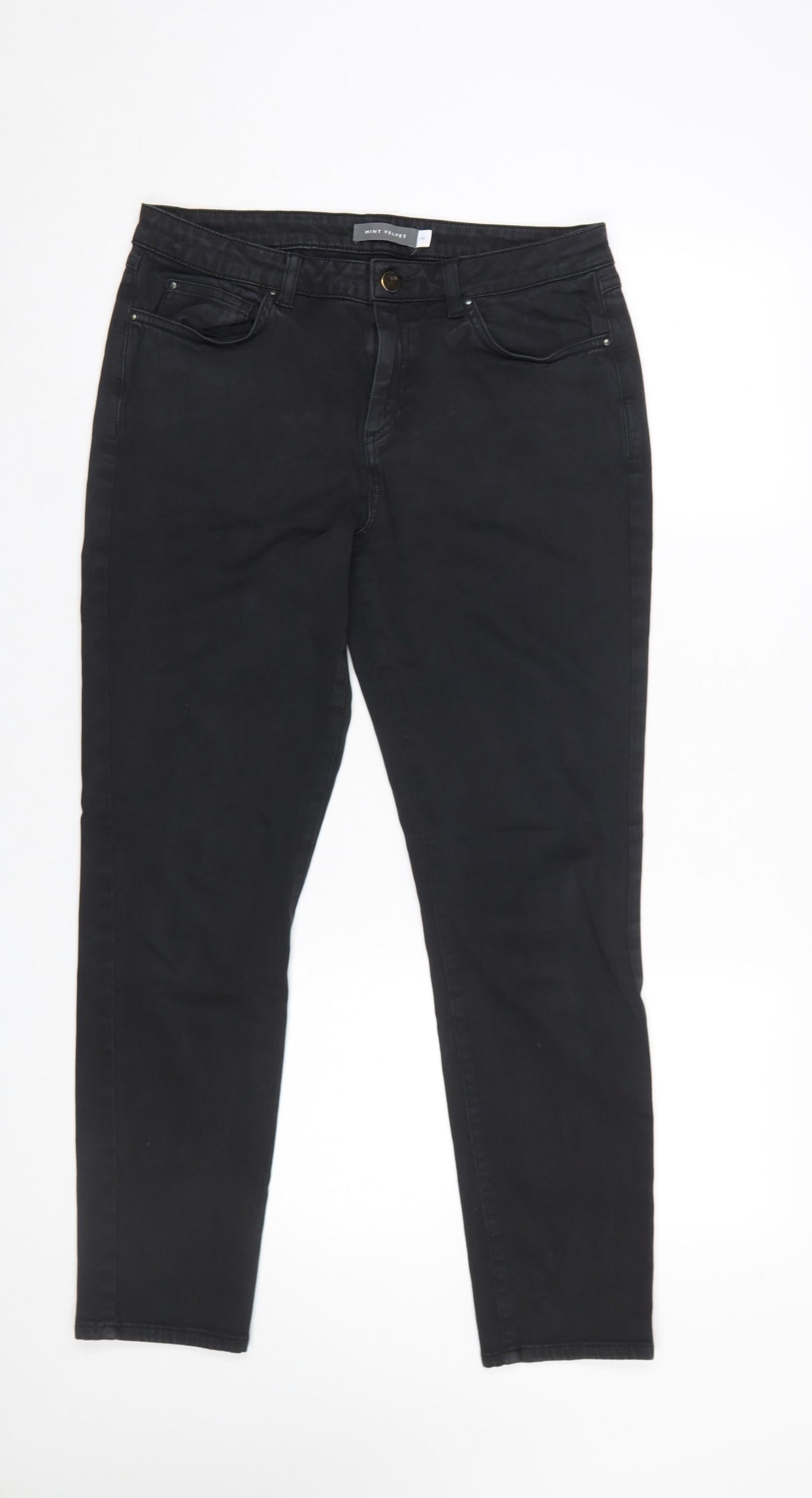 Womens UK Size 14 Mint Velvet Slim Fit Skinny Black Jeans