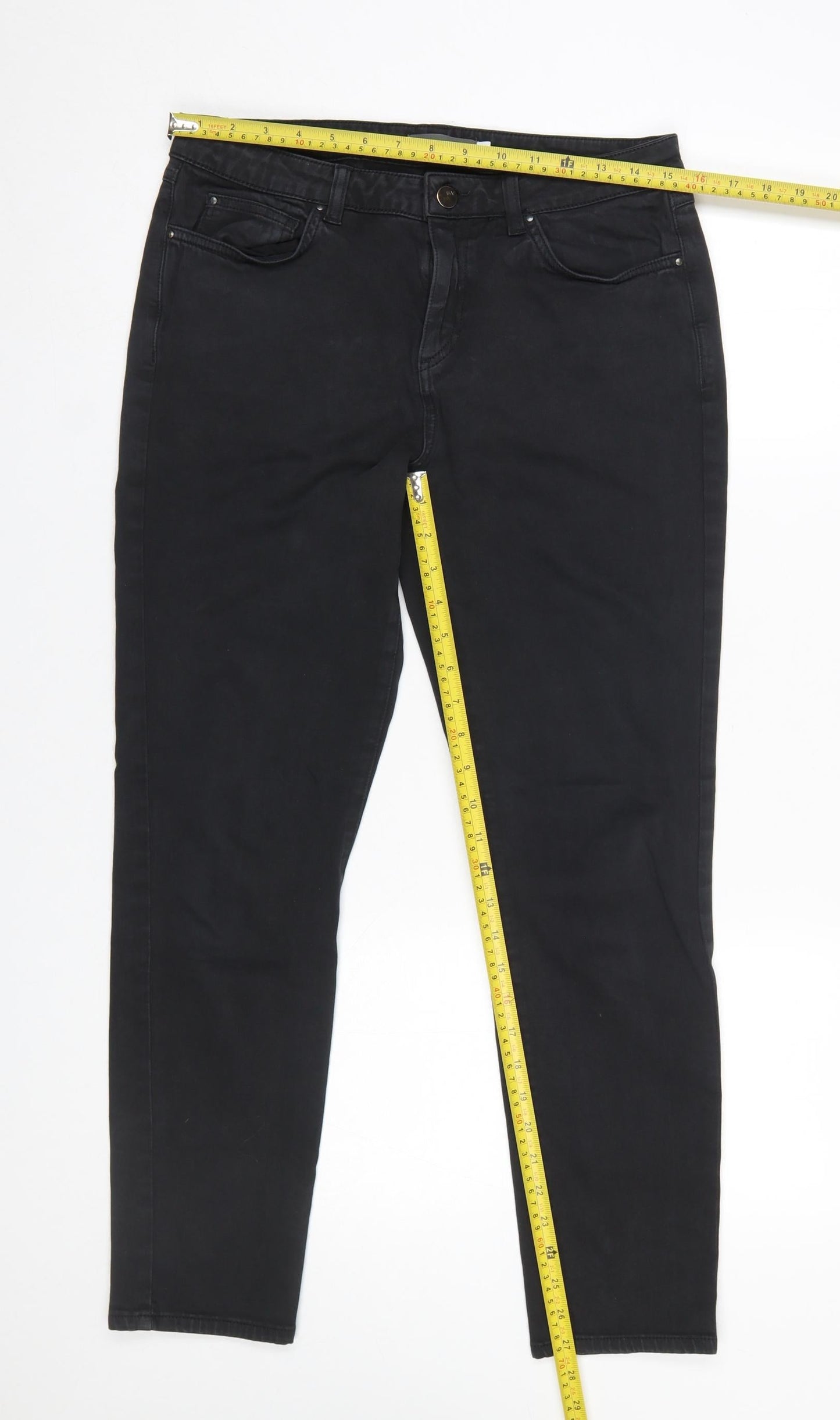 Womens UK Size 14 Mint Velvet Slim Fit Skinny Black Jeans