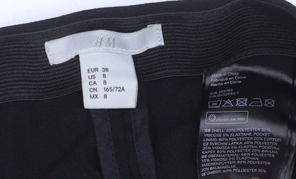 Womens UK Size 10 H&M Slim Fit Business Casual Workwear Black Trousers