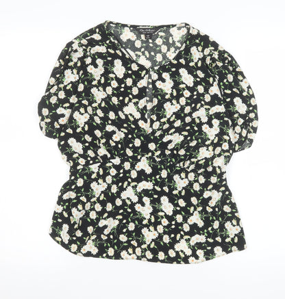 Womens UK Size 14 Miss Selfridge Black Tunic Blouse