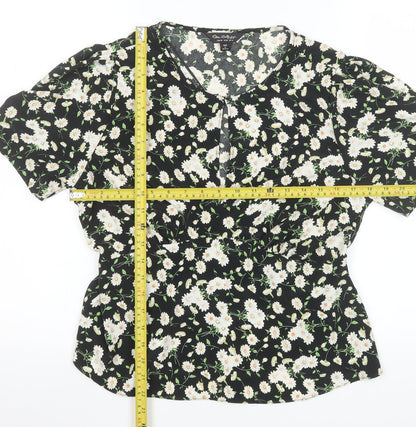 Womens UK Size 14 Miss Selfridge Black Tunic Blouse