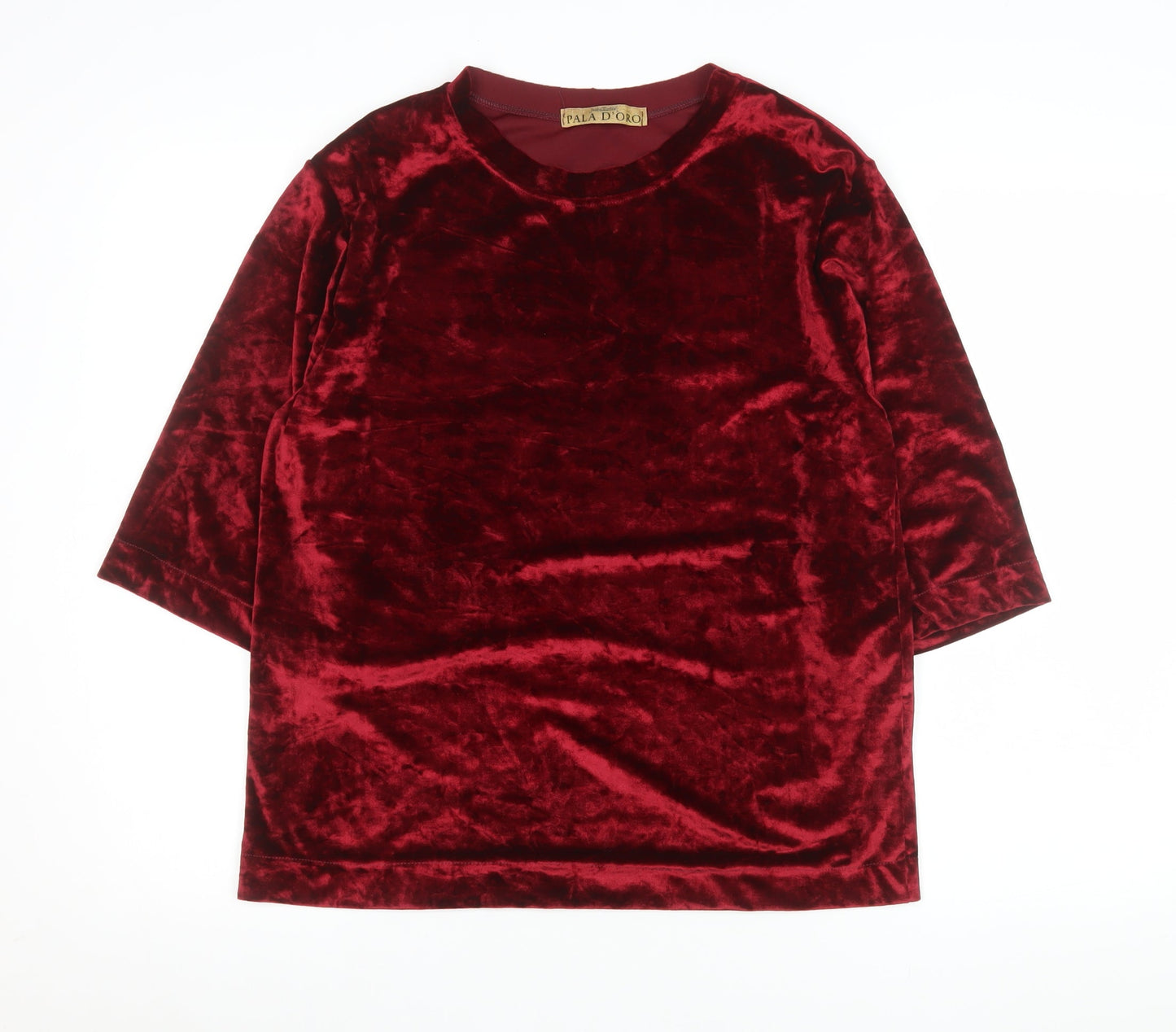 Womens UK Size S Pala D'Oro Red Basic T-Shirt