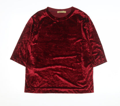 Womens UK Size S Pala D'Oro Red Basic T-Shirt