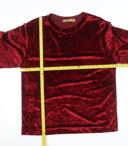 Womens UK Size S Pala D'Oro Red Basic T-Shirt