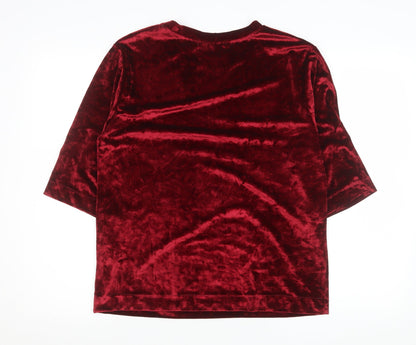 Womens UK Size S Pala D'Oro Red Basic T-Shirt