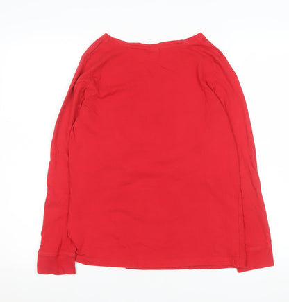 Disney Women’s Red Christmas Minnie Mouse Long Sleeve T-Shirt Nightshirt Size 6