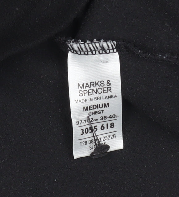 Mens UK Size M Marks and Spencer Black Pullover Sweatshirt