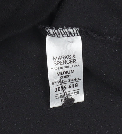 Mens UK Size M Marks and Spencer Black Pullover Sweatshirt
