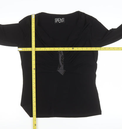 Womens UK Size 10 L. Campione Black Basic Blouse