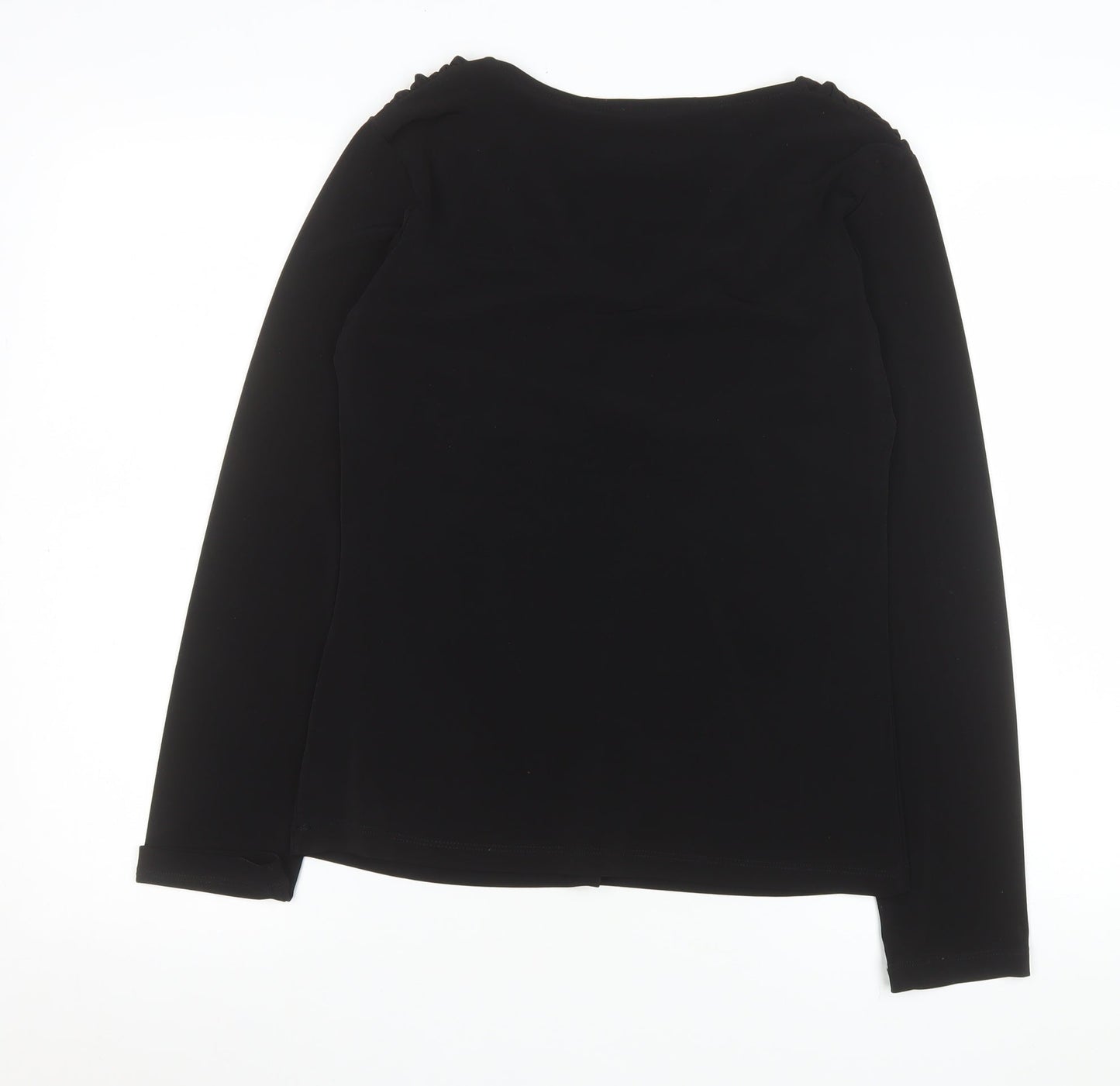 Womens UK Size 10 L. Campione Black Basic Blouse