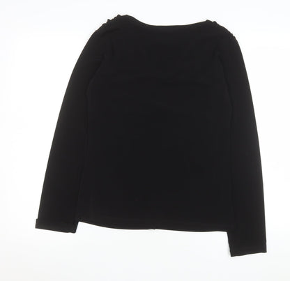 Womens UK Size 10 L. Campione Black Basic Blouse