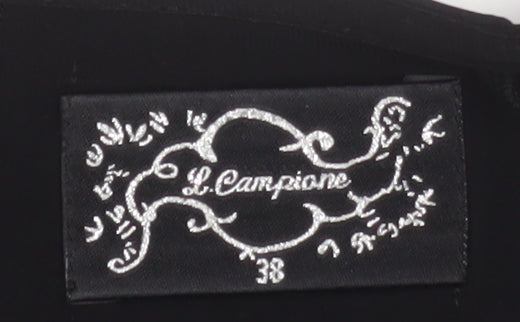 Womens UK Size 10 L. Campione Black Basic Blouse