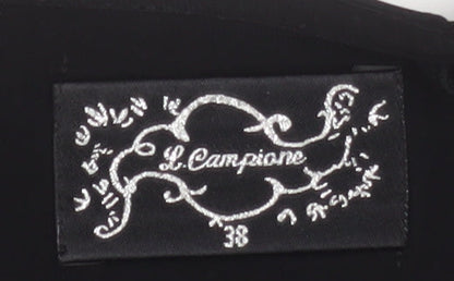 Womens UK Size 10 L. Campione Black Basic Blouse