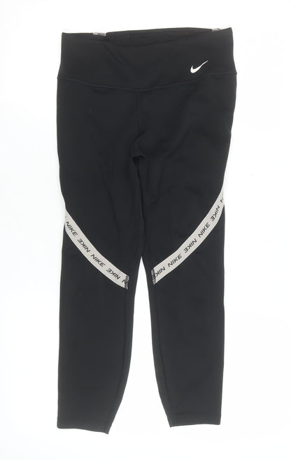 Womens UK Size M Nike Slim Fit Ankle Black Leggings