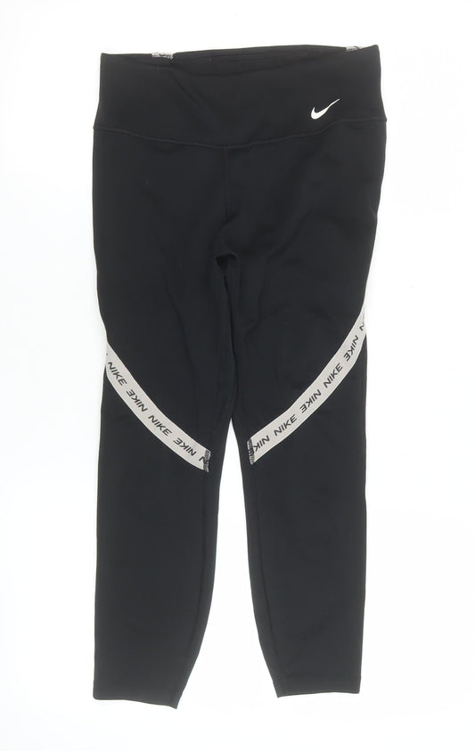 Womens UK Size M Nike Slim Fit Ankle Black Leggings