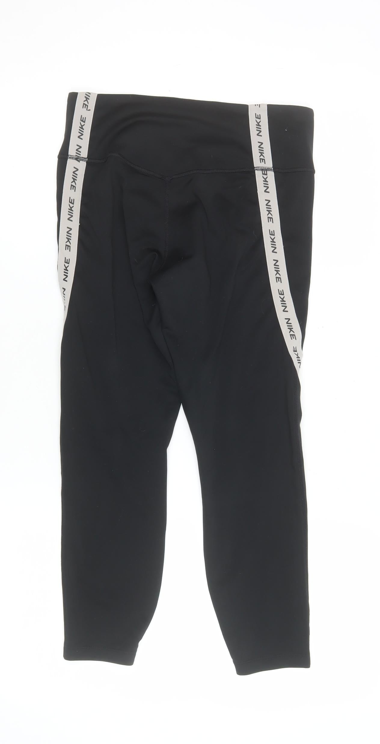 Womens UK Size M Nike Slim Fit Ankle Black Leggings