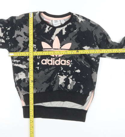Adidas Girls Multicoloured Tie Dye Logo Pullover Sweatshirt 7-8 Years