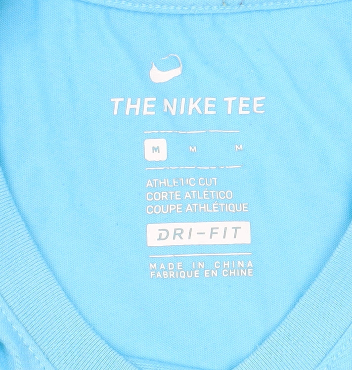 Womens UK Size M Nike Blue Gym & Training Running & Jogging Tennis T-Shirt