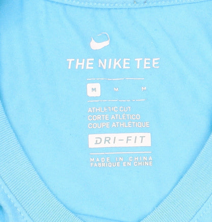 Womens UK Size M Nike Blue Gym & Training Running & Jogging Tennis T-Shirt