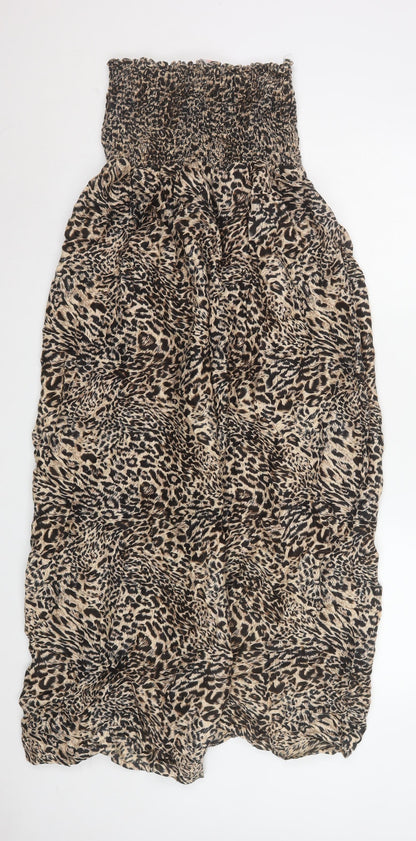 Ocean Club Women’s Beige Leopard Maxi Dress Size L Summer Boho