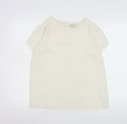 Oasis Women's Ivory Short Sleeve Woven Blouse Size 12