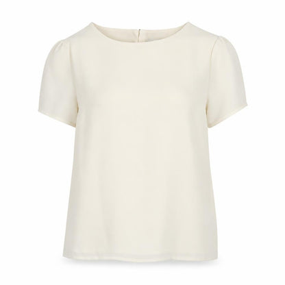 Oasis Women's Ivory Short Sleeve Woven Blouse Size 12