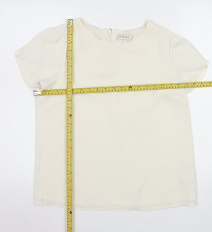 Oasis Women's Ivory Short Sleeve Woven Blouse Size 12