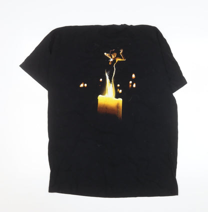 Mens UK Size L Fruit of the Loom Black  T-Shirt
