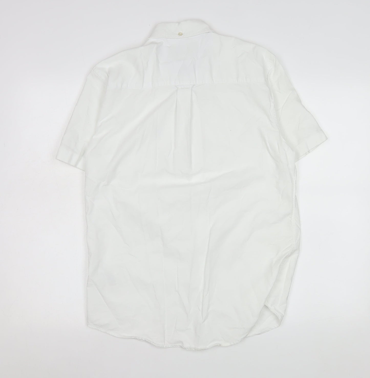 Next Men's White Short Sleeve Button-Up Shirt Size S 36-38in Cotton