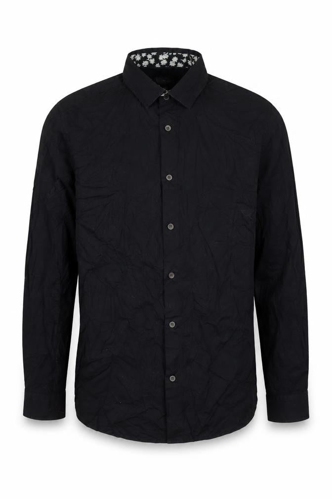 Mens UK Collar Size M Silver Eight Smart Black  Dress Shirt