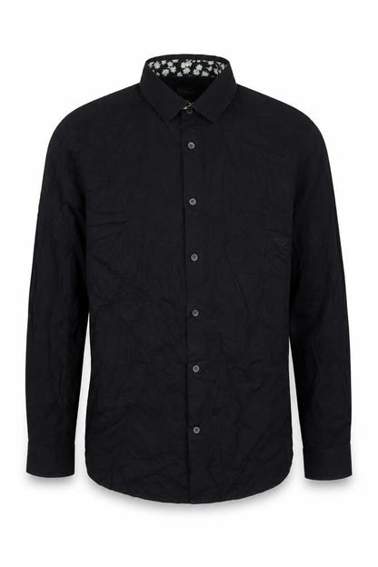 Mens UK Collar Size M Silver Eight Smart Black  Dress Shirt