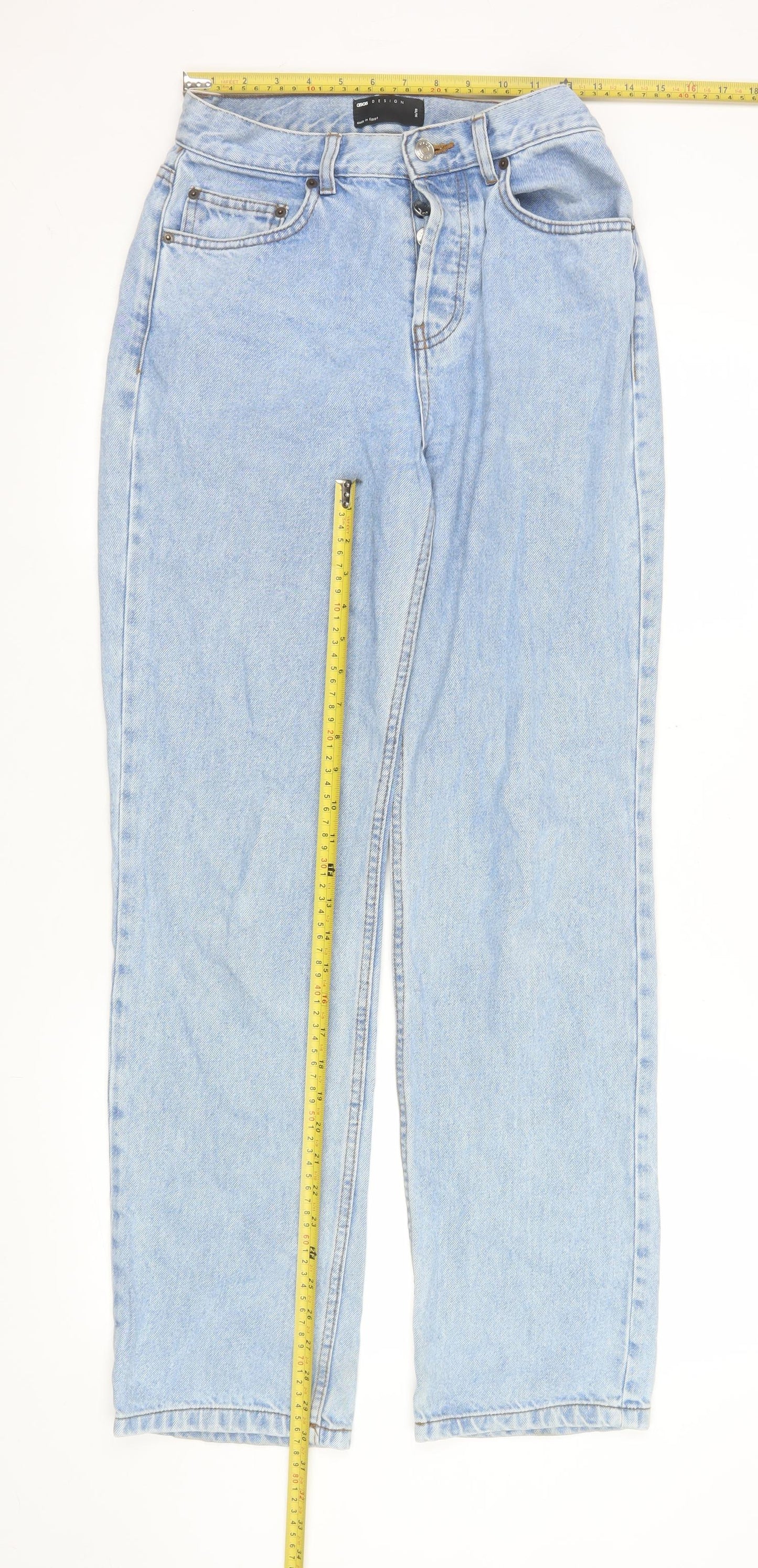 Womens UK Size S ASOS DESIGN Regular Fit Mom Blue Jeans
