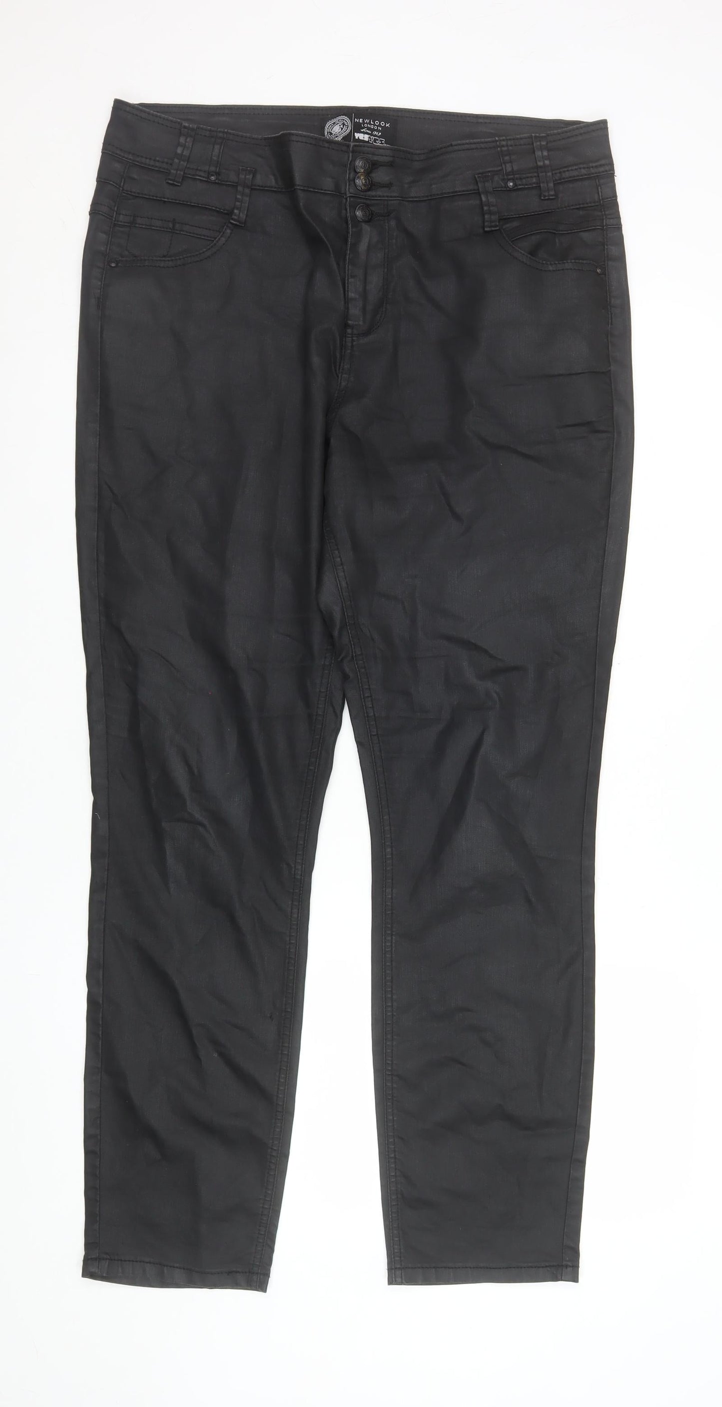 Womens UK Size 18 New Look Slim Fit Jegging Black Trousers